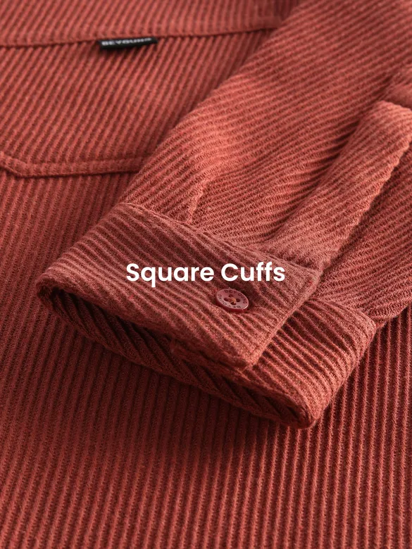 	 Rust Brown Diagonal Striped Shirt