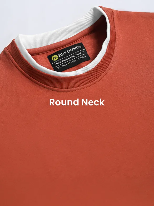 Rust Orange Jersey Knit Oversized T-Shirt