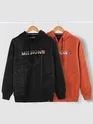 Rust Orange Mission Doodle Printed Hoodie