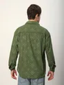 Sage Green Abstract Structured Corduroy Shirt