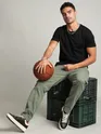 Sage Green Elasticated Cut and Sew Cargo Pants