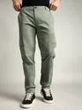 Sage Green Elasticated Cut and Sew Cargo Pants