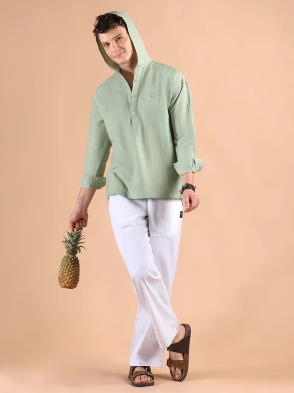 Sage Green Hooded Shirt