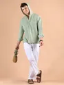 Sage Green Hooded Shirt