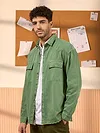 Sage Green Over Dyed Denim Shirt for Men