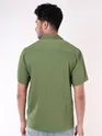 Sage Green Striped Casual Shirt for Men