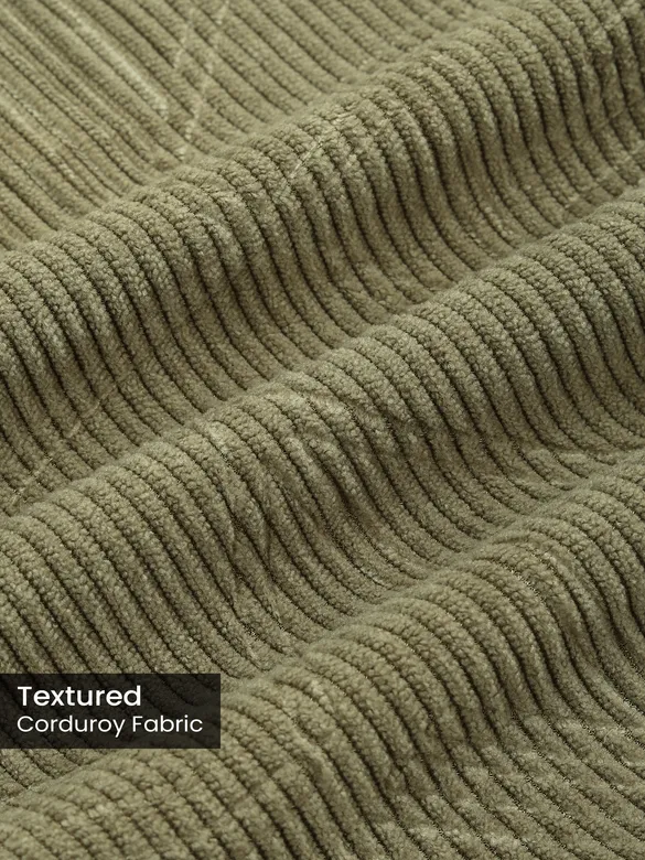 Sage Green Tribal Textured Corduroy Shirt