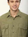 Sage Green Tribal Textured Corduroy Shirt