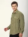 Sage Green Tribal Textured Corduroy Shirt