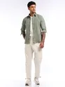Sage Green Waffle Texture Shirt