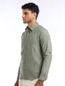 Sage Green Waffle Texture Shirt
