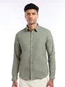 Sage Green Waffle Texture Shirt