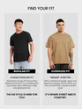 Sand Brown Ribbed Texture Oversized T-Shirt