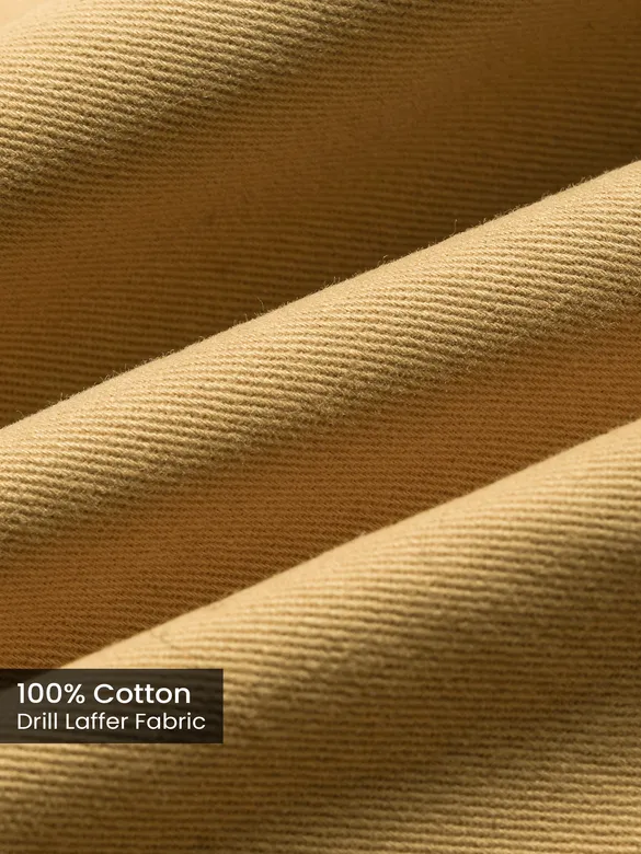 Sand Brown Cord Dobby Shirt For Men