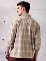 Sandy Beige Plaid Shirt for Men