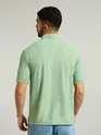Seafoam Green Textured Zipper Polo T-shirt
