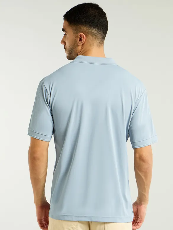 Sky Blue Structured Polo T-Shirt