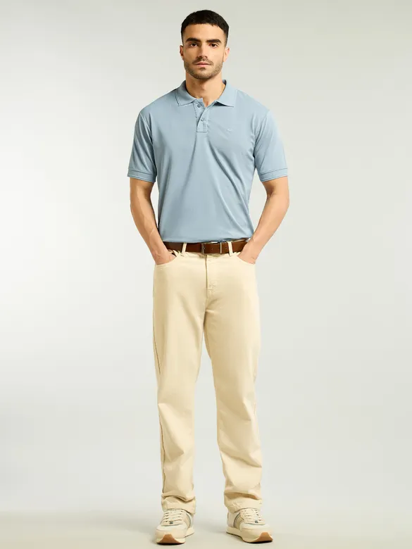 Sky Blue Structured Polo T-Shirt