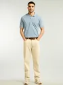 Sky Blue Structured Polo T-Shirt