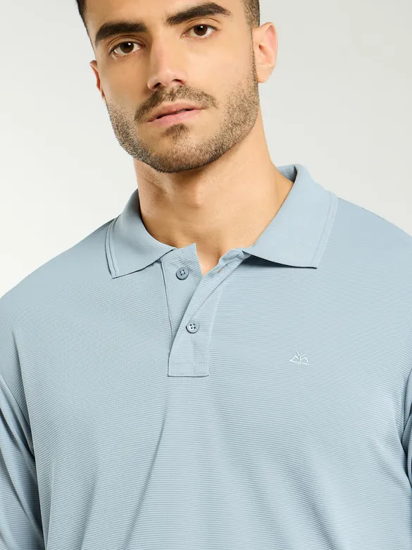 Sky Blue Structured Polo T-Shirt