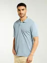 Sky Blue Structured Polo T-Shirt