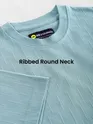 Sky Blue Textured Oversized T-shirt