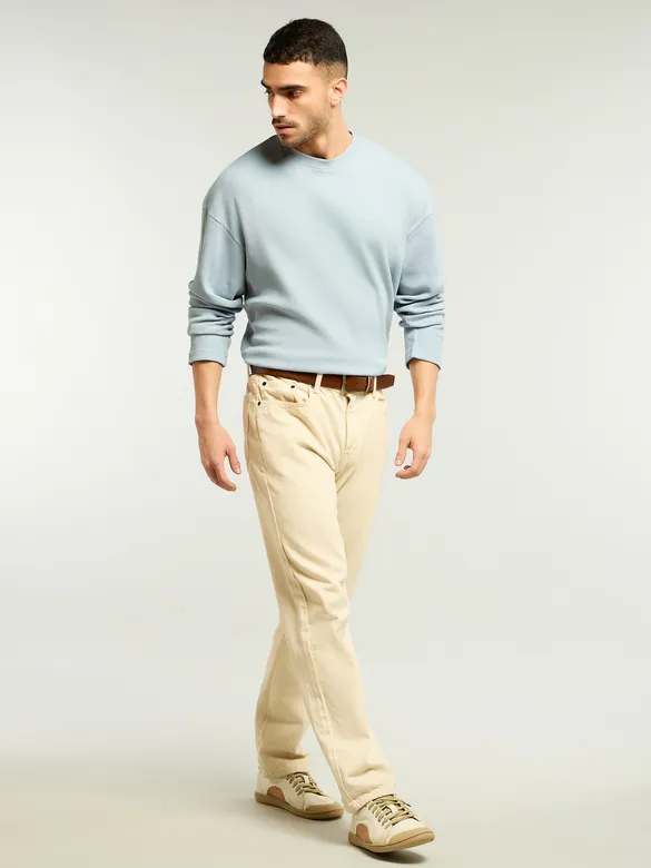 Sky Blue Waffle Texture Oversized T-shirt