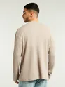 Soft Beige Waffle Texture Oversized T-shirt