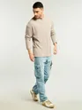 Soft Beige Waffle Texture Oversized T-shirt