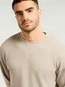 Soft Beige Waffle Texture Oversized T-shirt