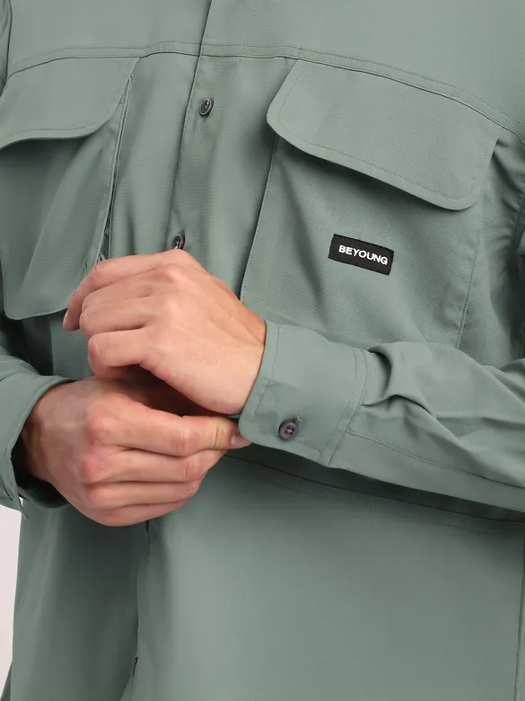 Space Grey Baggy Pocketed Shirt