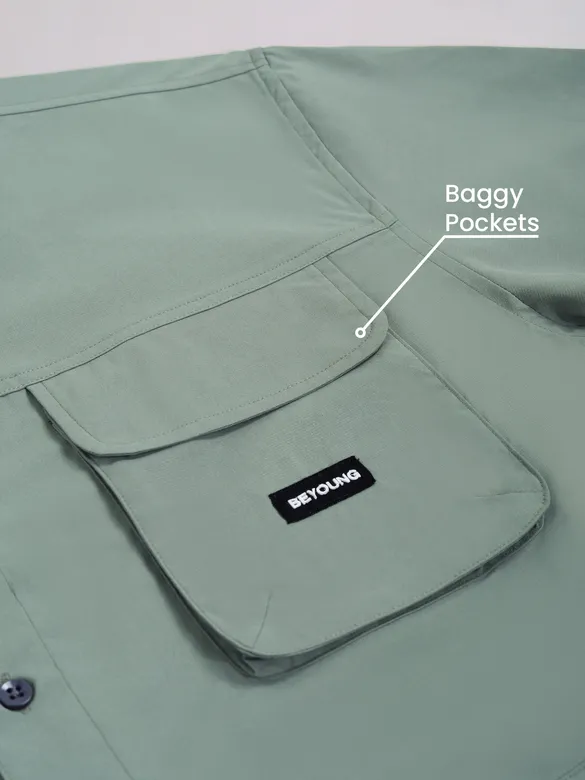 Space Grey Baggy Pocketed Shirt