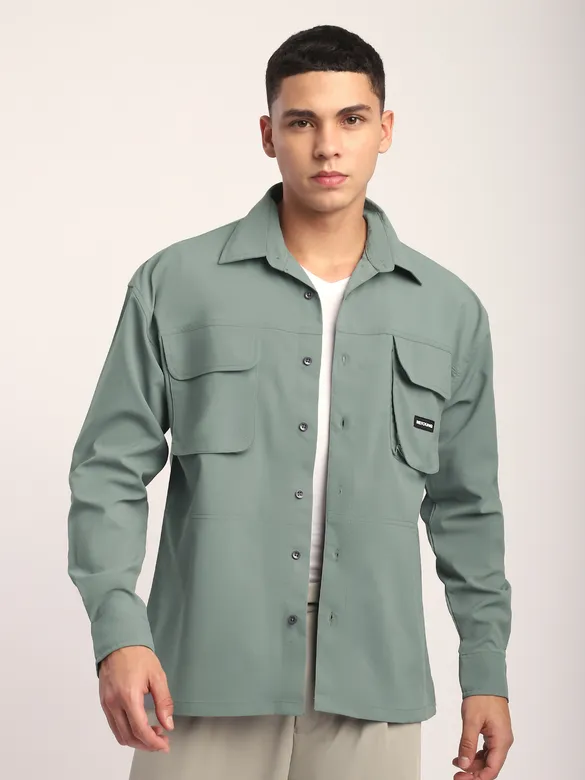 Space Grey Baggy Pocketed Shirt