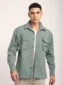 Space Grey Baggy Pocketed Shirt