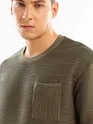 Tan Brown Textured Oversized T-shirt