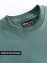 Teal Green Blooming Puff Printed Oversized T-Shirt