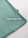 Teal Green Peace Printed Ribbed Edge Oversized T-Shirt