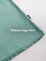 Teal Green Peace Printed Ribbed Edge Oversized T-Shirt