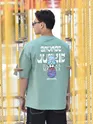 Teal Green Savage Junkie Embroidered Patch Oversized T-Shirt