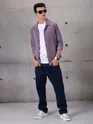 Violet Solid Suede Shirt