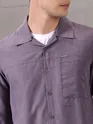 Violet Solid Suede Shirt