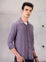 Violet Solid Suede Shirt
