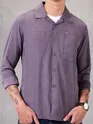 Violet Solid Suede Shirt