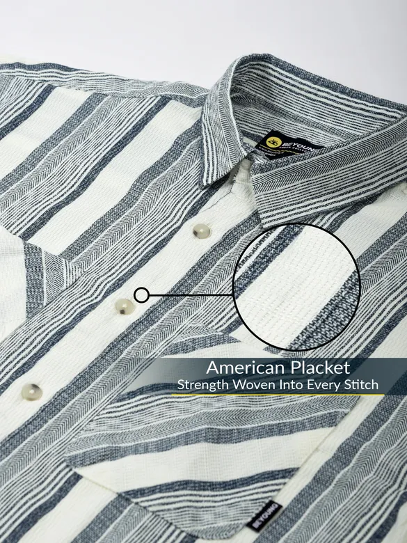 White and Blue Striped Shirt