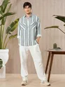 White and Blue Striped Shirt