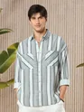 White and Blue Striped Shirt