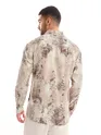 White and Pink Printed Cotton Shirt
