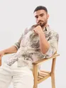 White and Pink Printed Cotton Shirt