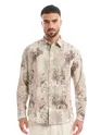 White and Pink Printed Cotton Shirt