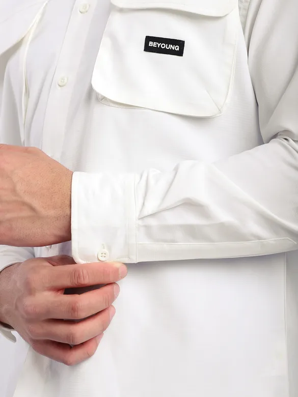White Baggy Pocketed Shirt